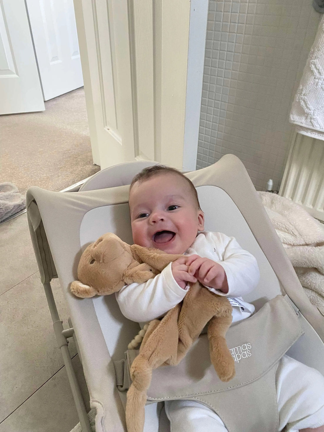 Baby with comforter