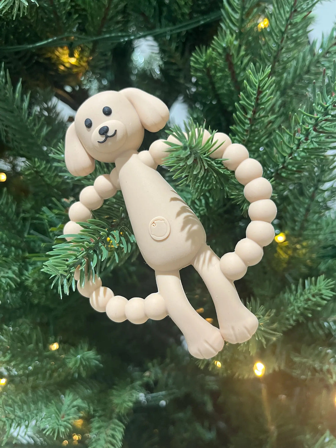 Dog toy on Christmas tree