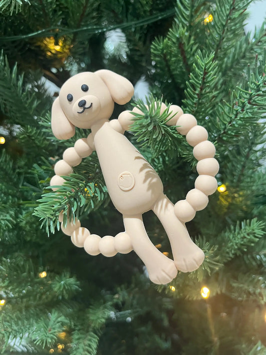 Dog toy on Christmas tree