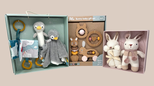 Selection of baby shower gifts