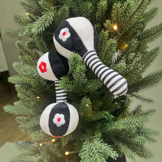 rattle set on a Christmas tree