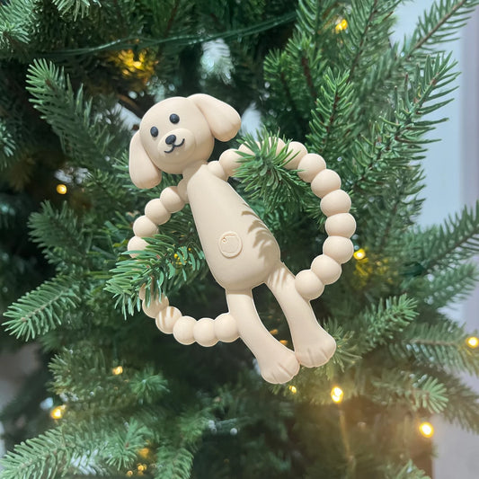 Cavapoo teether on Christmas tree