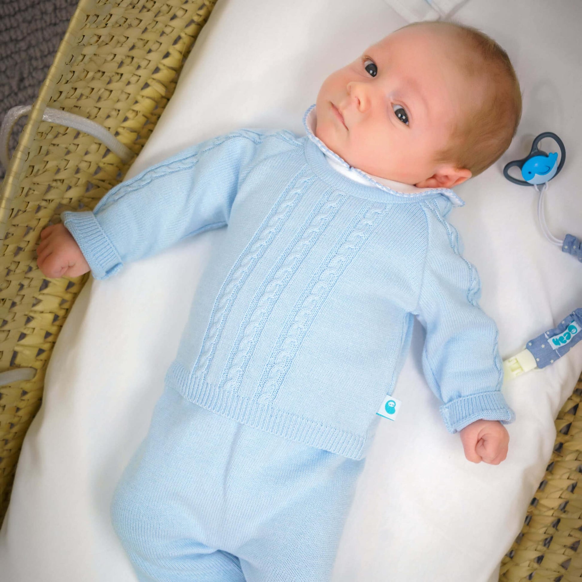 Baby boy cable knit sweater and pants set | For The Baby