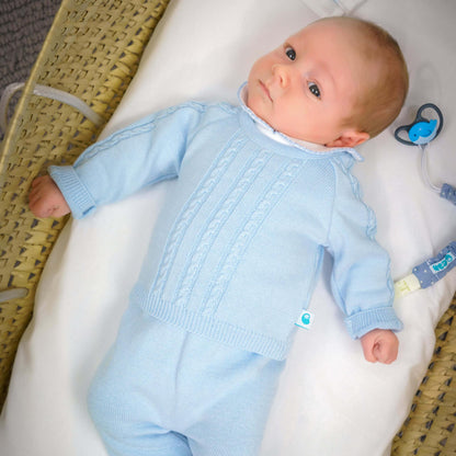 Baby boy cable knit sweater and pants set | For The Baby