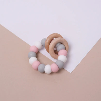 Silicone and Beech Wood Baby Teether