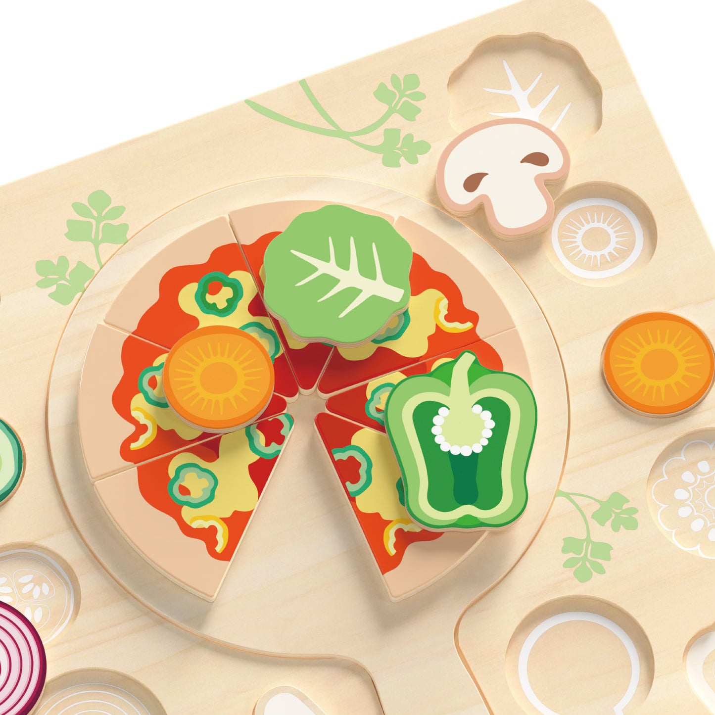 Wooden Pizza Puzzle Board