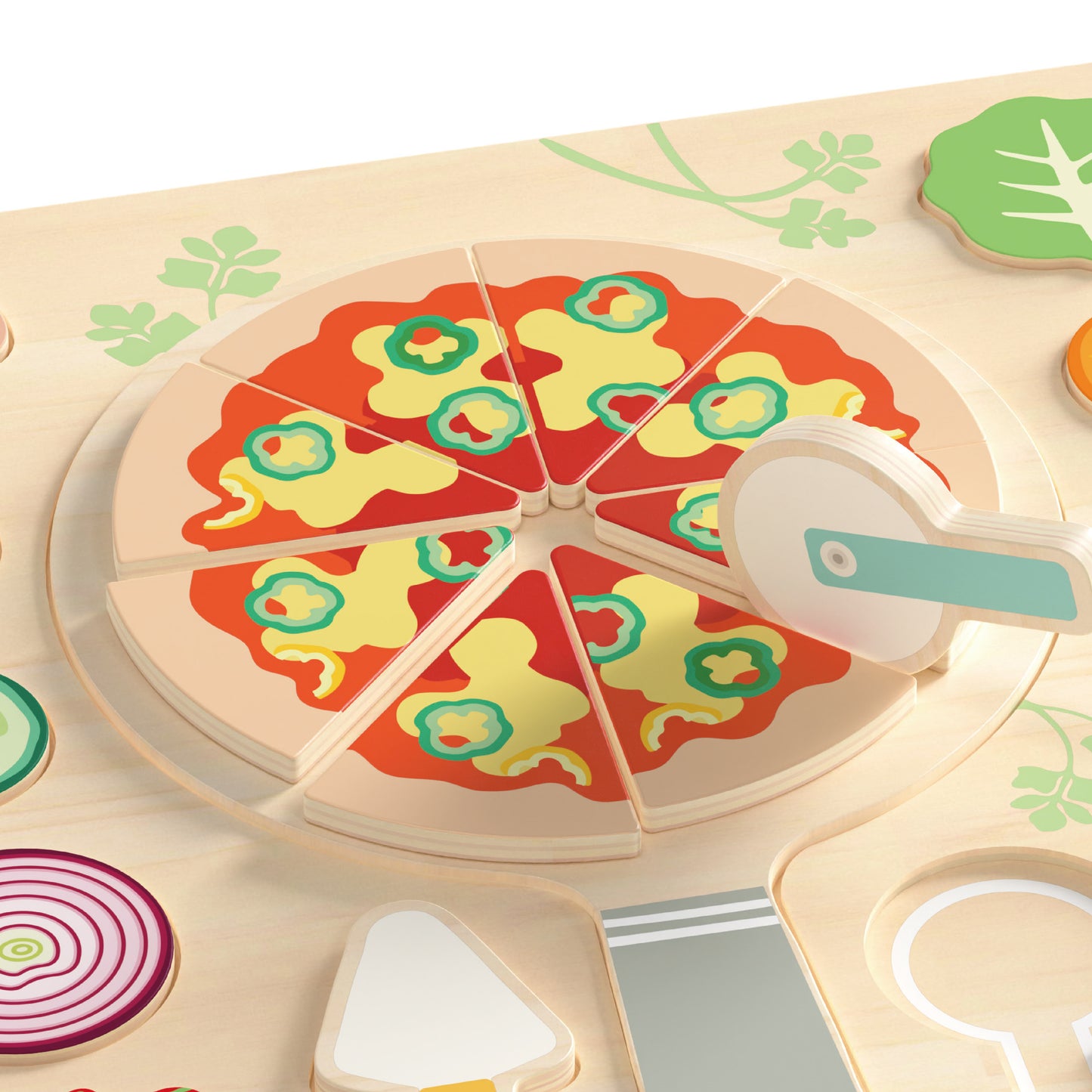 Wooden Pizza Puzzle Board