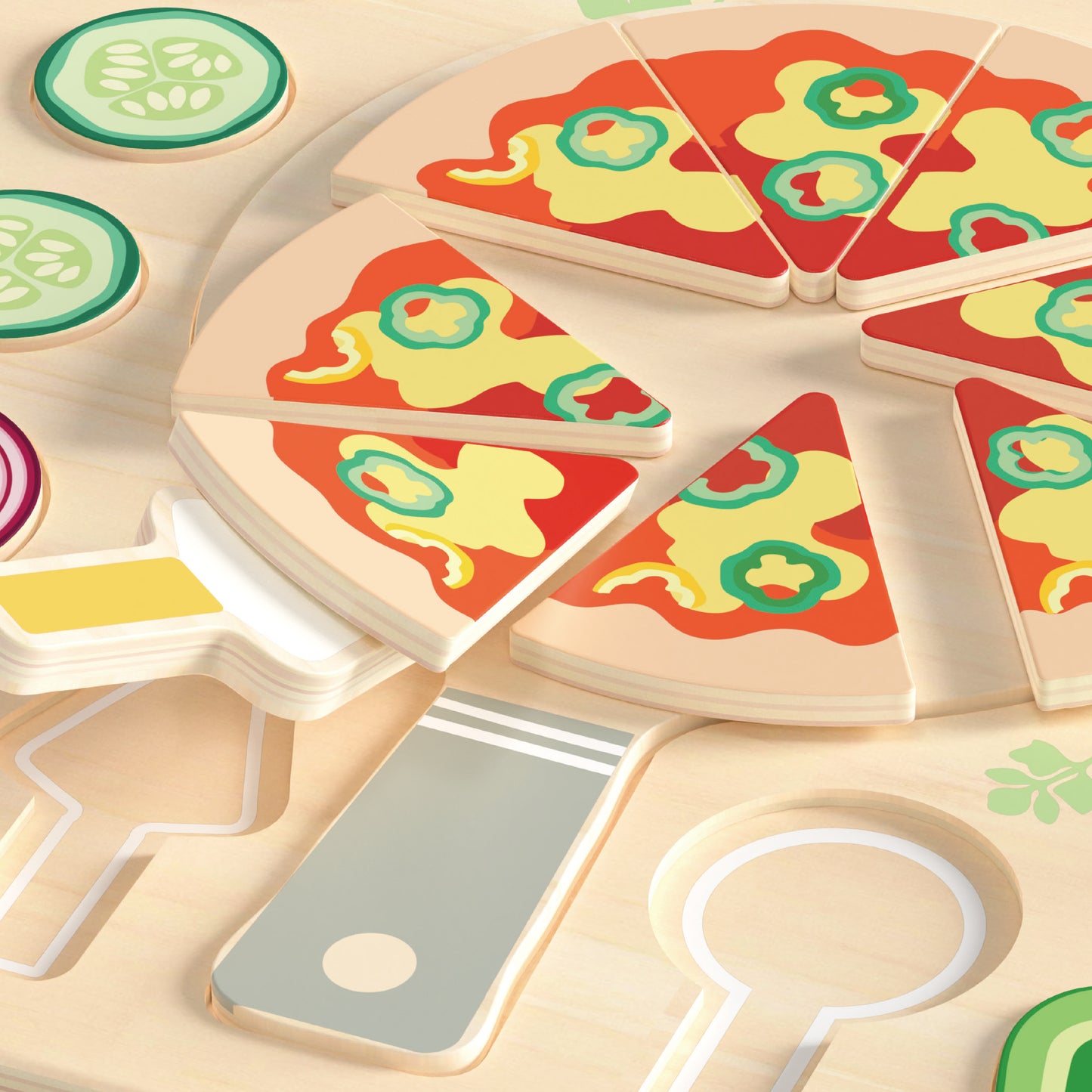 Wooden Pizza Puzzle Board