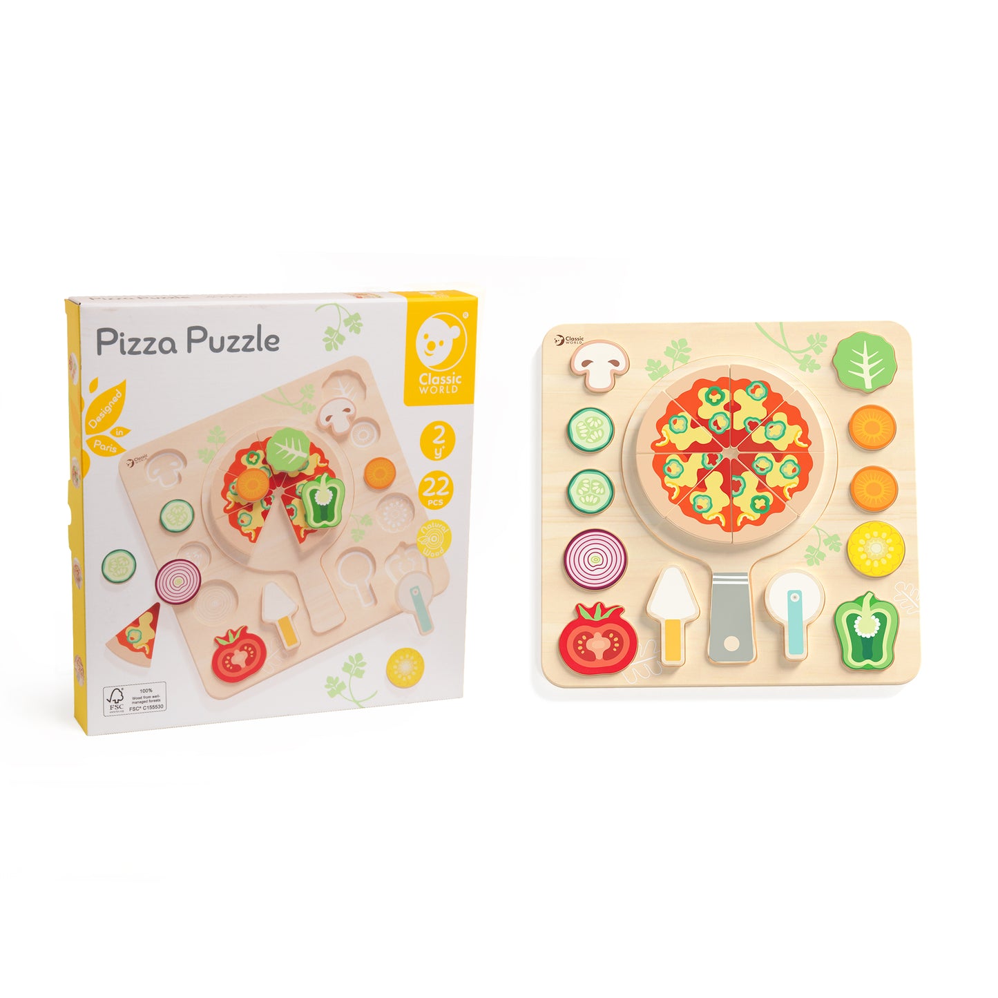 Wooden Pizza Puzzle Board
