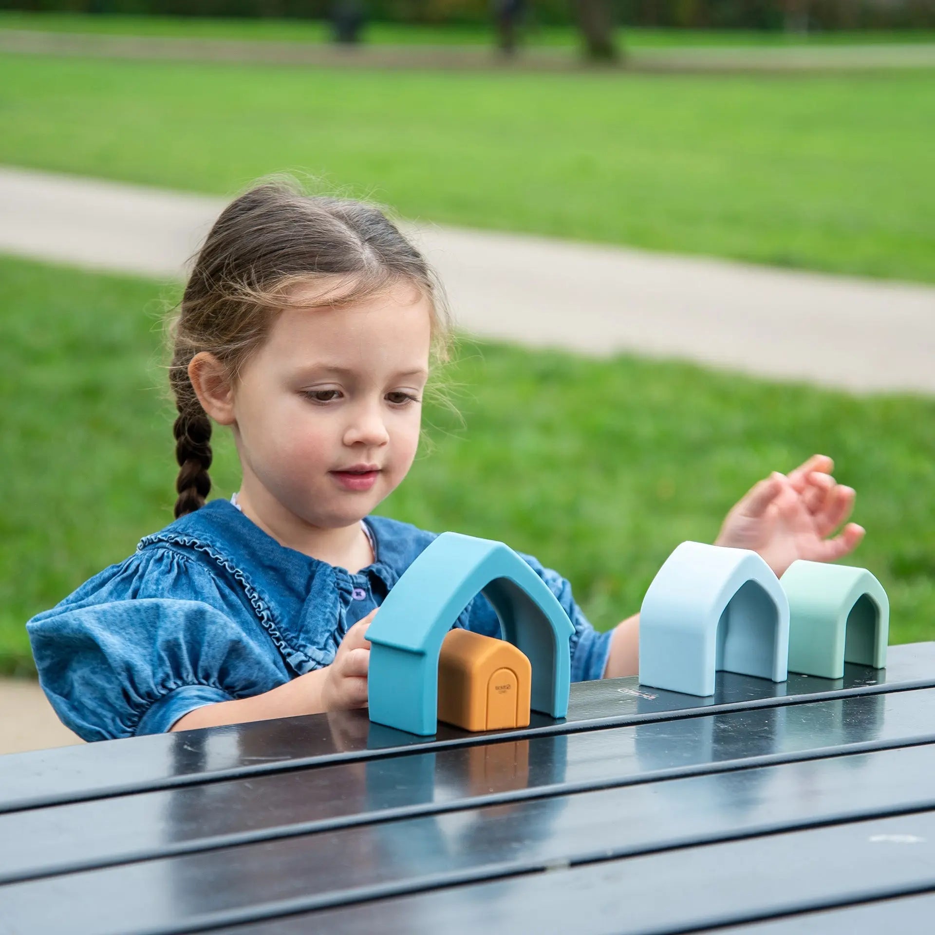 SiliSoft® Stacking Houses (Neutral) | For The Baby