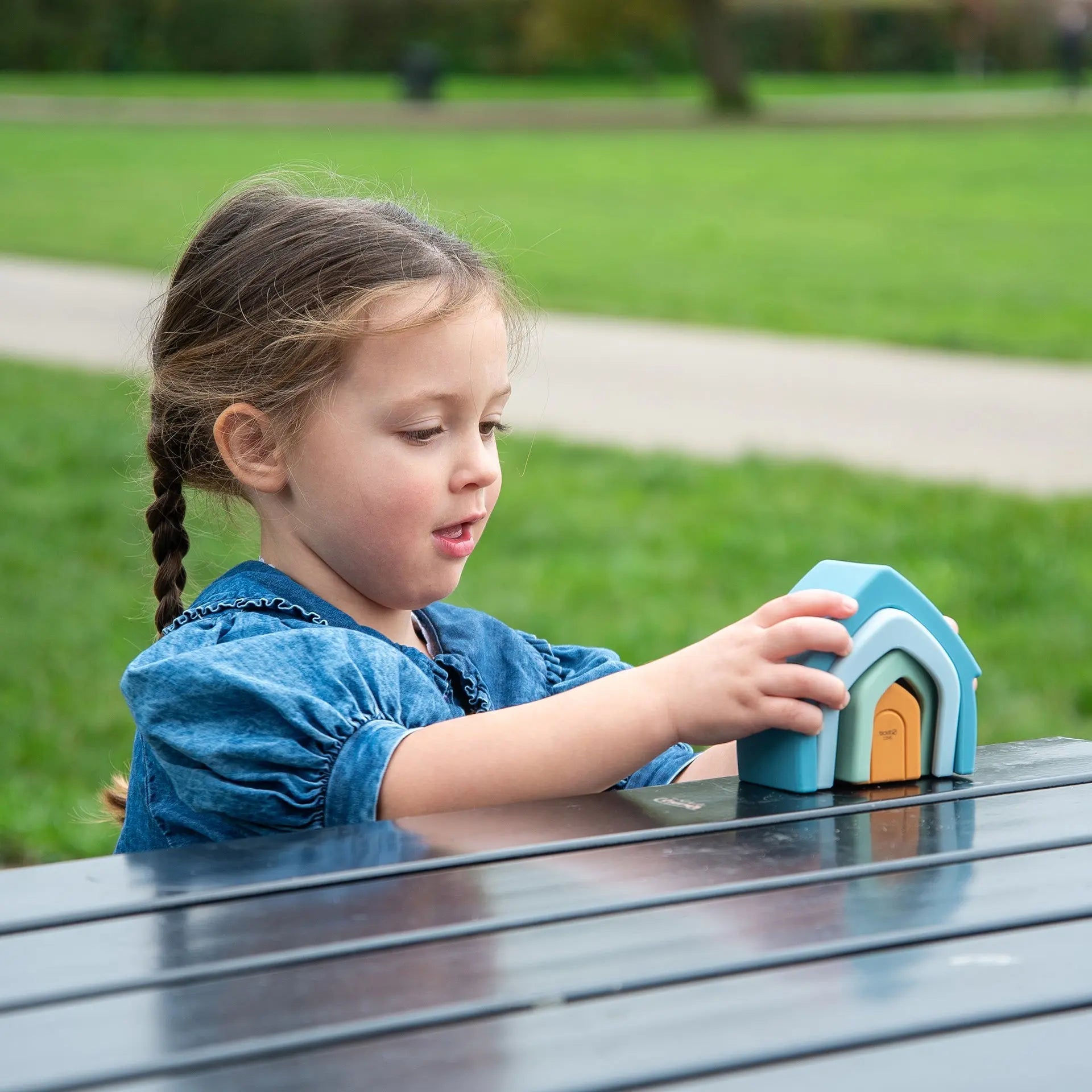 SiliSoft® Stacking Houses (Neutral) | For The Baby