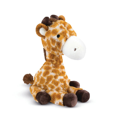 Plush giraffe toy on a white background
