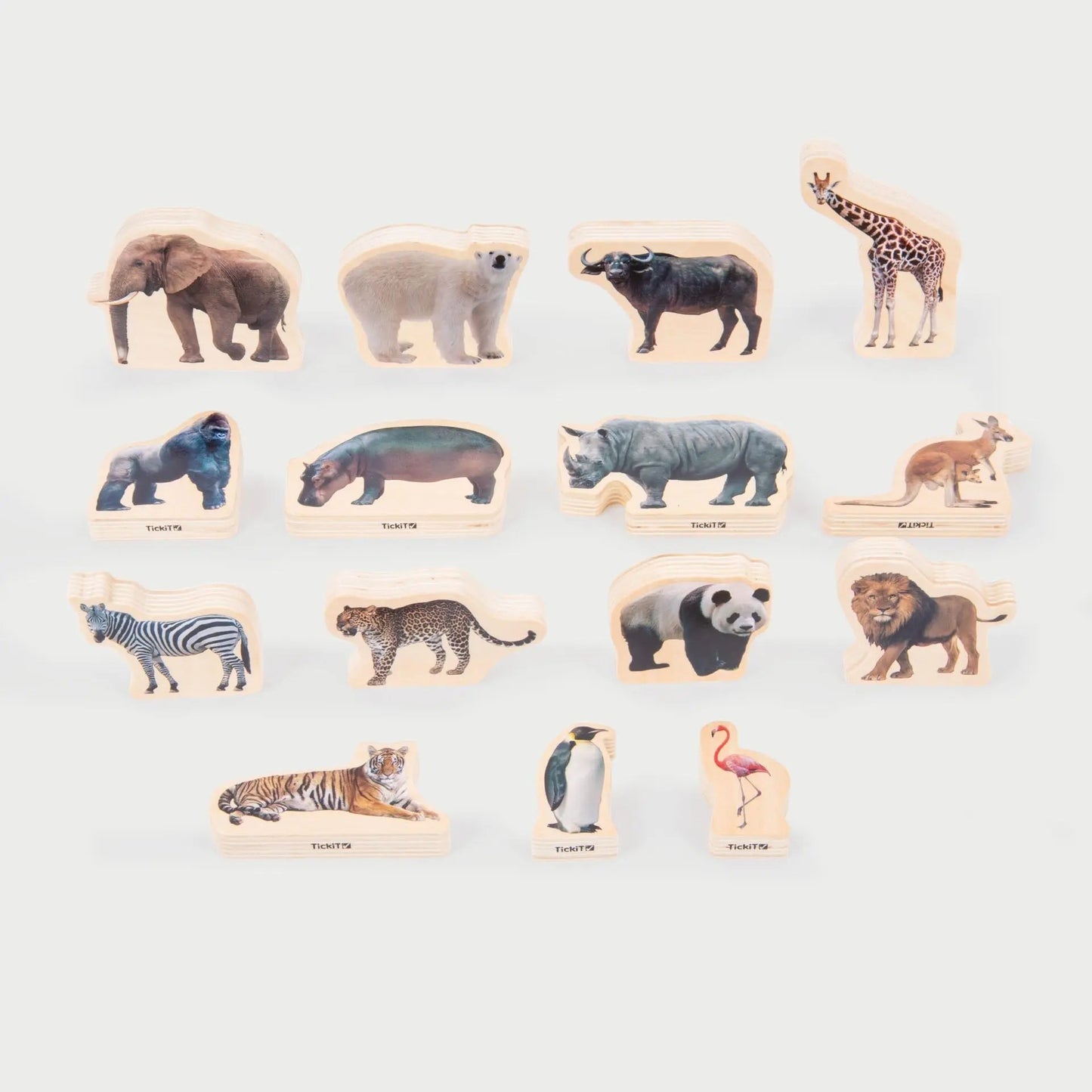 Set of animal blocks on a white background
