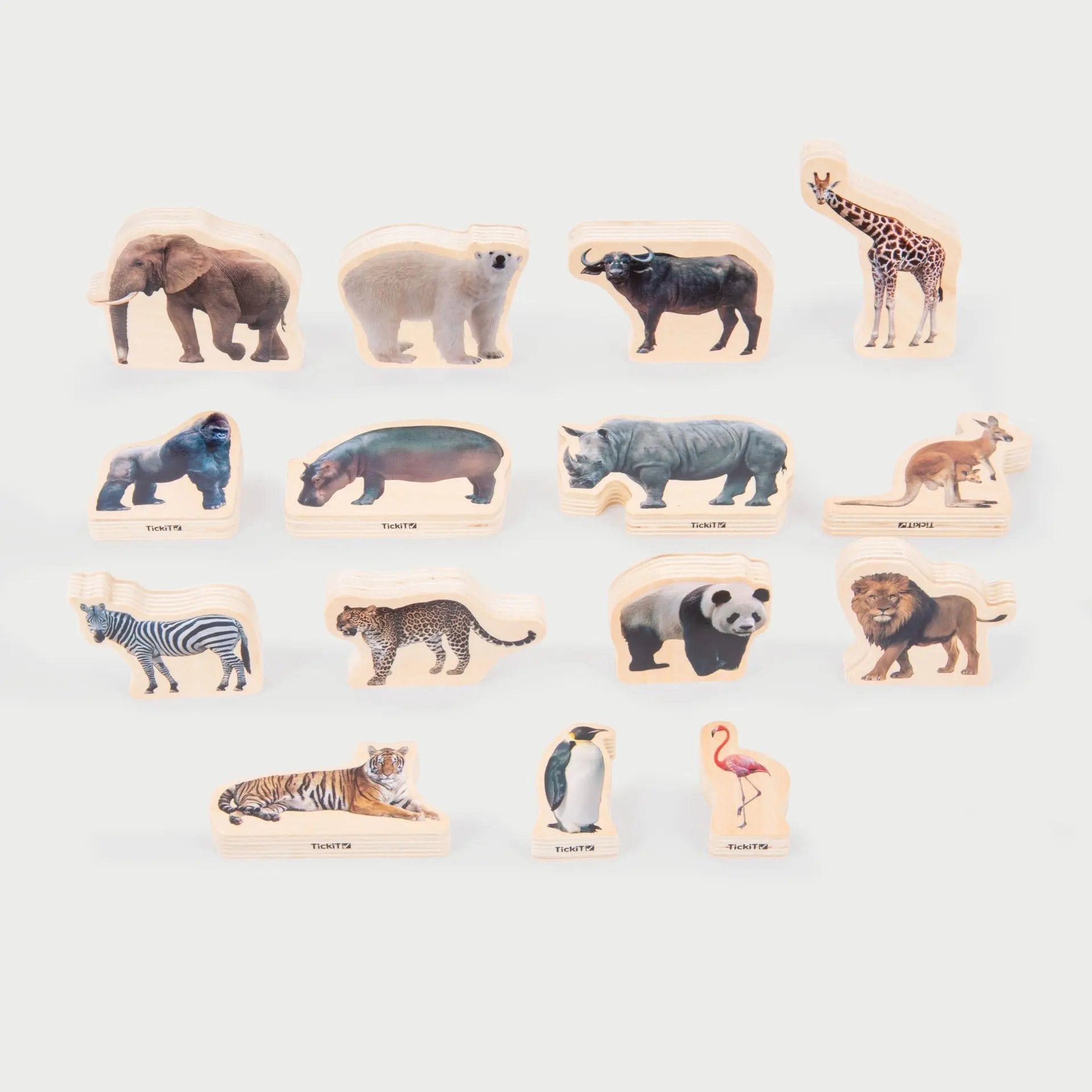 Set of animal blocks on a white background