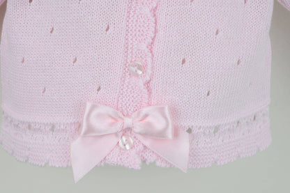 Baby Girl Pink Cotton Cardigan | For The Baby