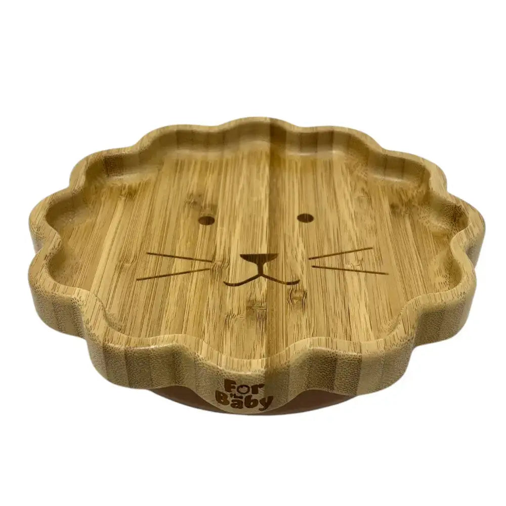 Lion bamboo suction plate for babies
