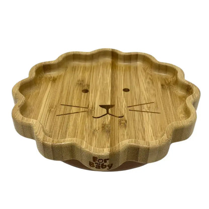 Lion bamboo suction plate for babies