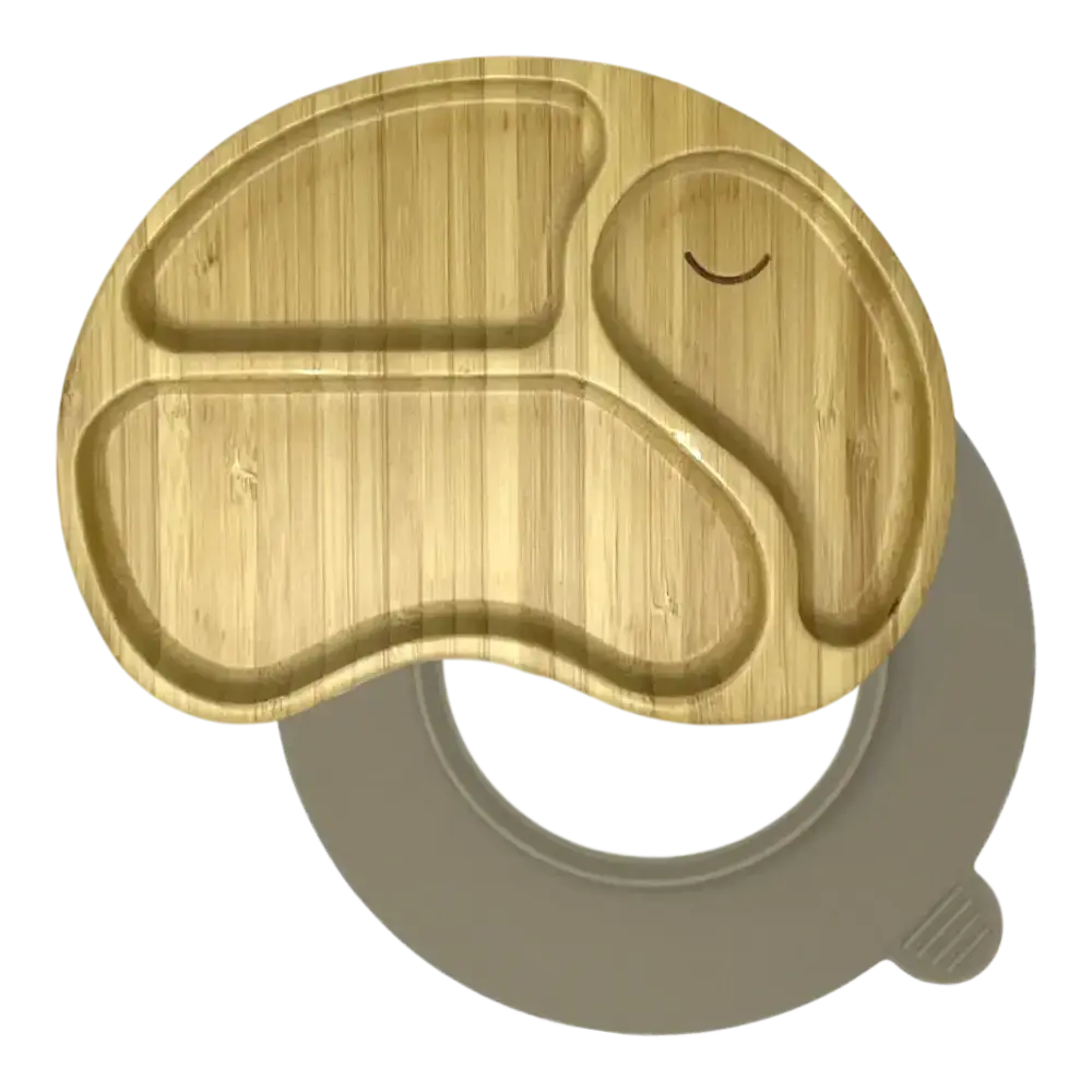 Elephant bamboo suction plate with mushroom silicone base