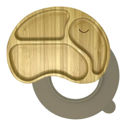 Elephant bamboo suction plate with mushroom silicone base