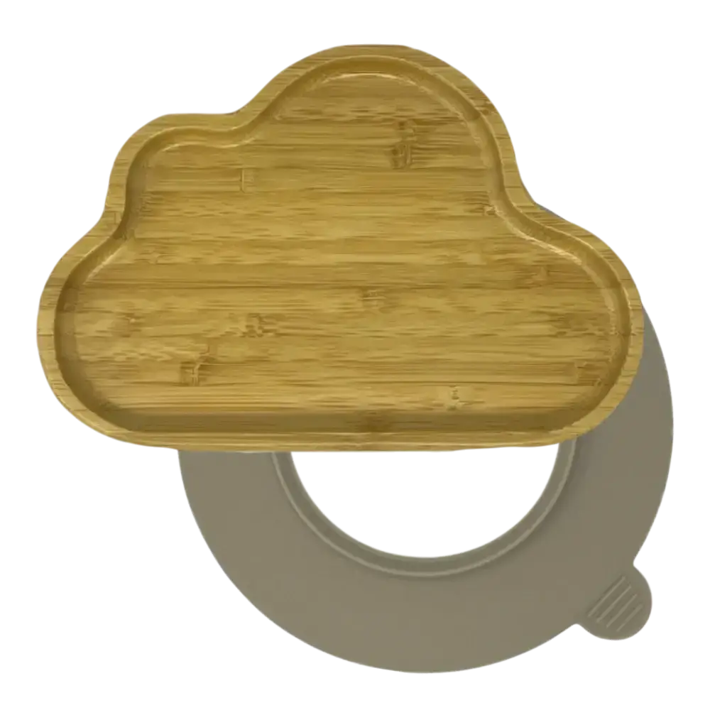 Cloud bamboo suction plate with mushroom silicone base
