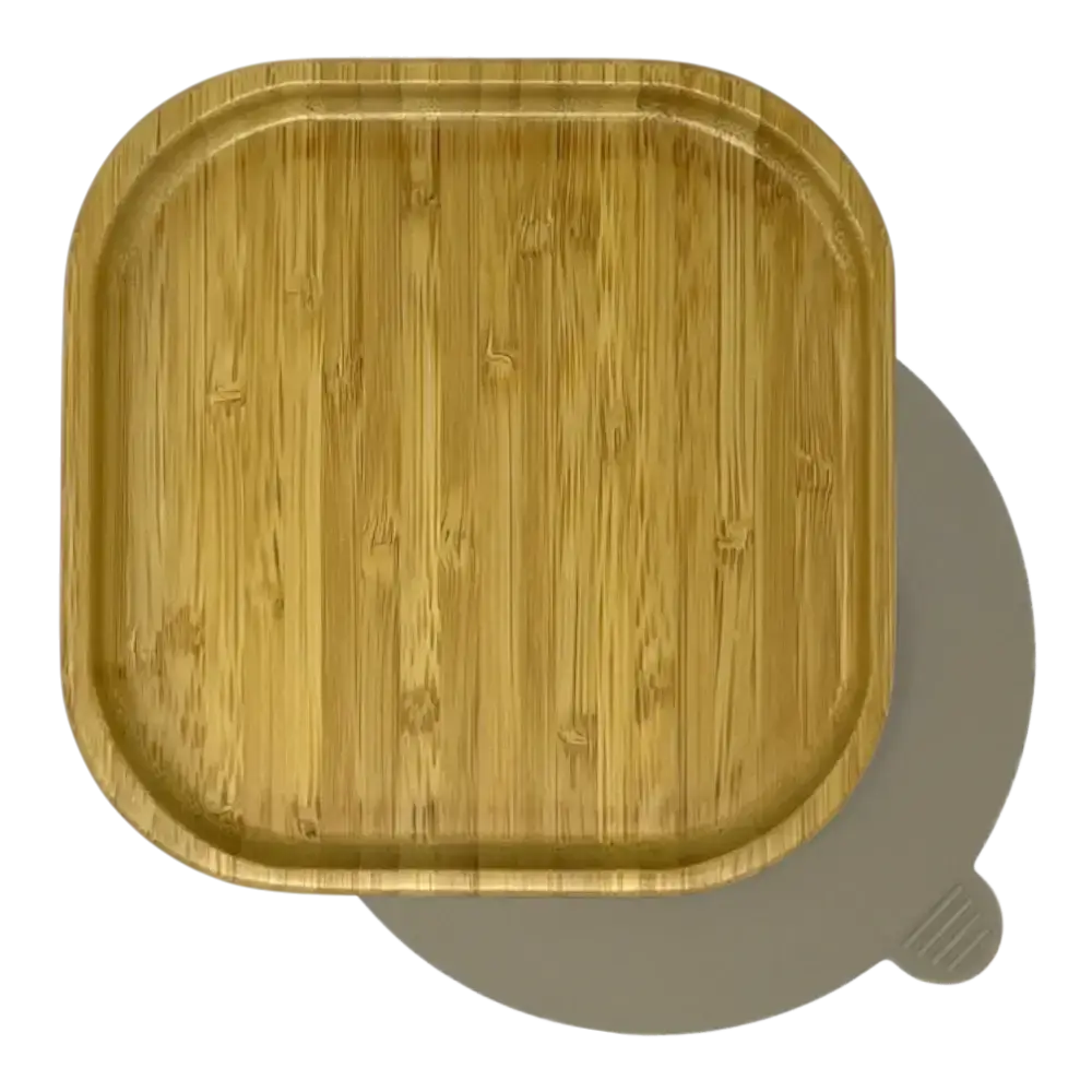 Square bamboo suction plate with mushroom silicone base