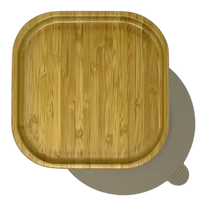 Square bamboo suction plate with mushroom silicone base