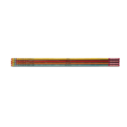 Five books in different colours (yellow, orange, red, blue, and purple) aligned horizontally on a plain white background.