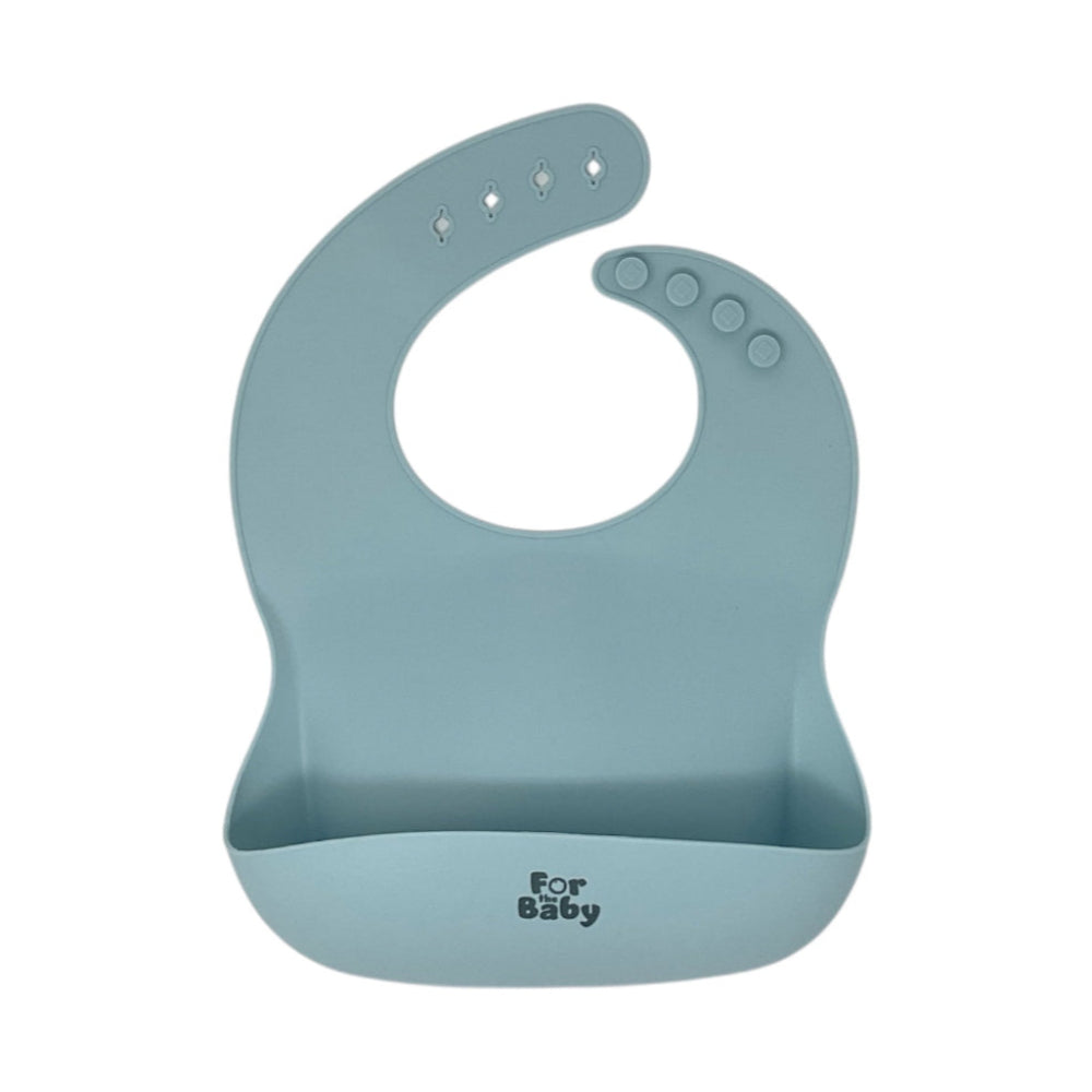 Blue silicone baby bib