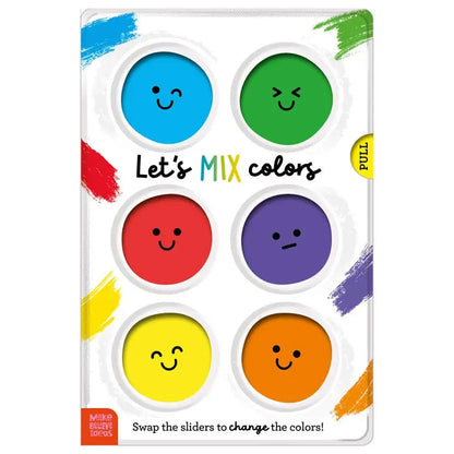 Colour mixing kit with smiley face designs on a white background