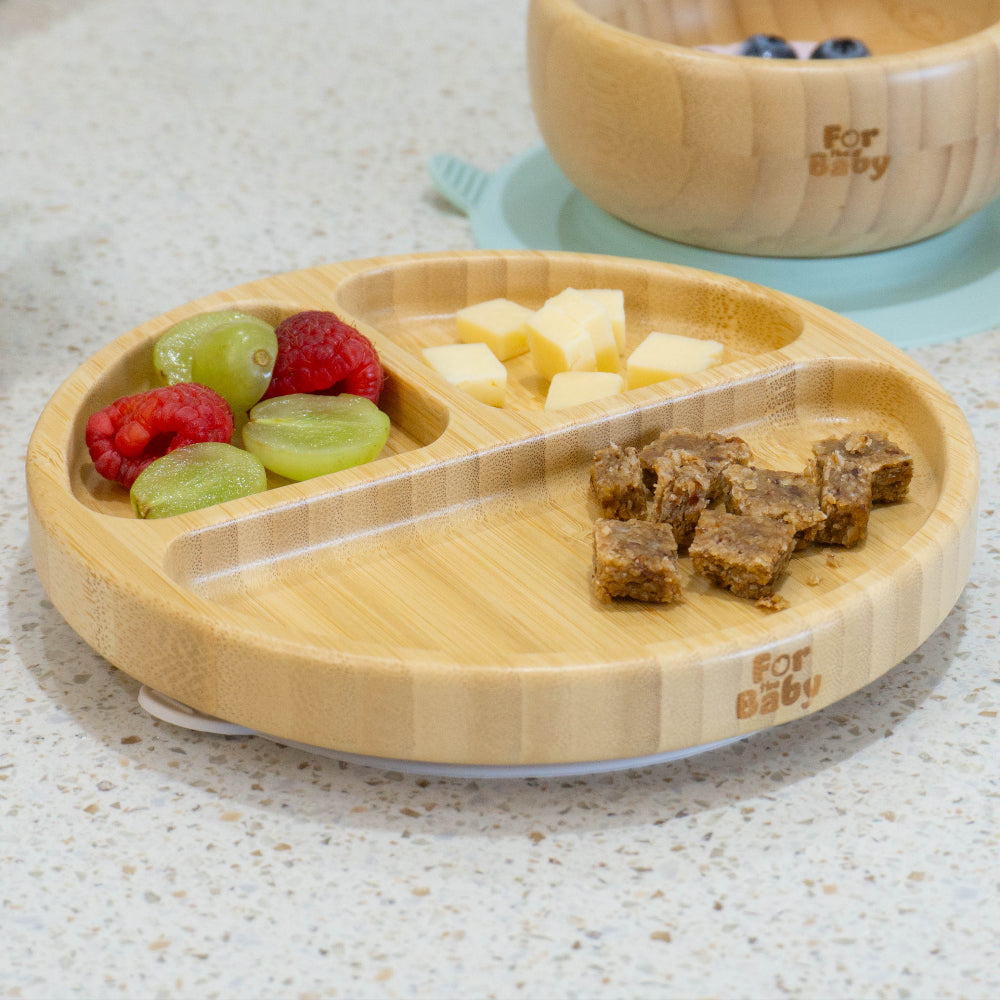 bamboo plate with snacks in