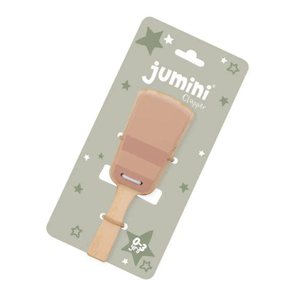 Jumini clapper on a star-patterned card with green stars
