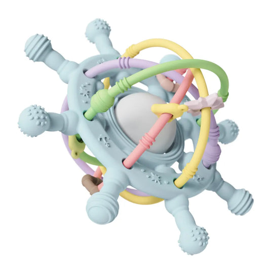 Soft silicone baby rattle teether toy