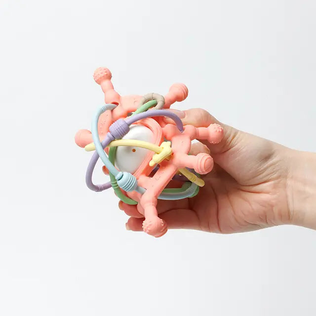 Gift-boxed silicone baby rattle teether
