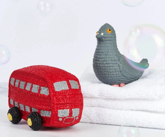 Natural Rubber London Bus Teether & Bath Toy