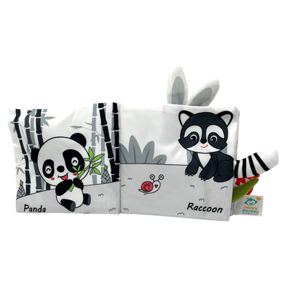 Panda raccoon baby fabric book