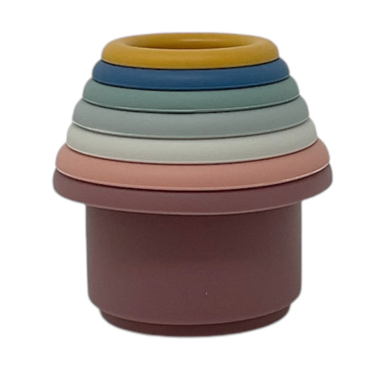 Silicone stacking cup toy