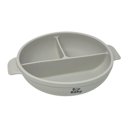 Round silicone baby bowl Grey