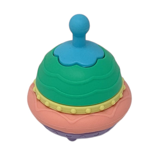 Silicone Flying Saucer Stacking Toy & Teether