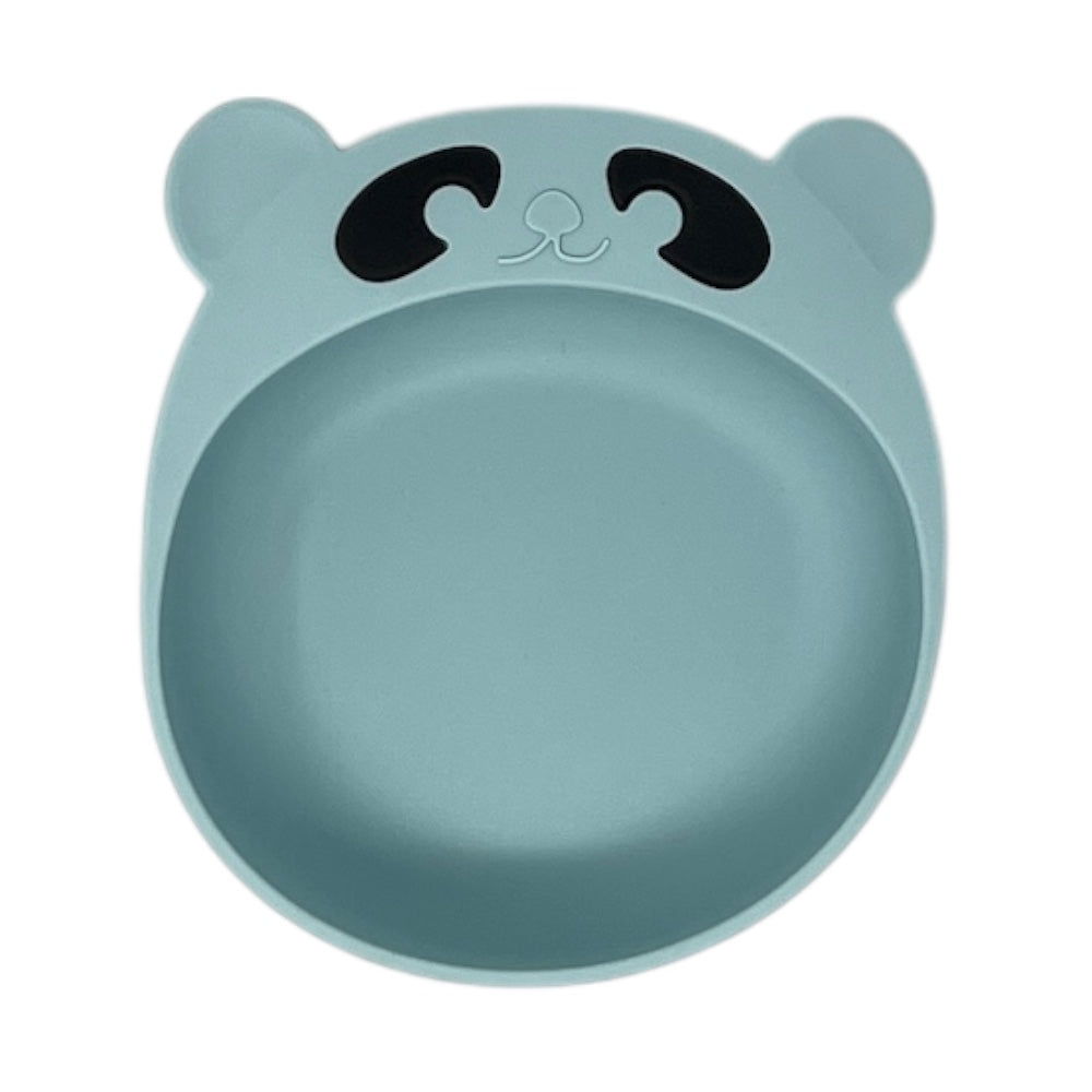 blue silicone bear shaped bowl for babies