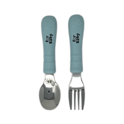 blue fork and spoon for babies