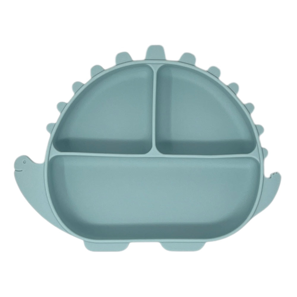 blue dinosaur feeding plate for babies