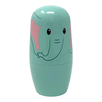 Mint green container with an elephant design on a white background