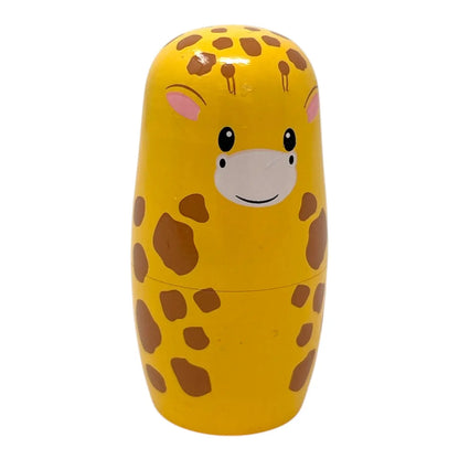 Yellow container with a giraffe design on a white background
