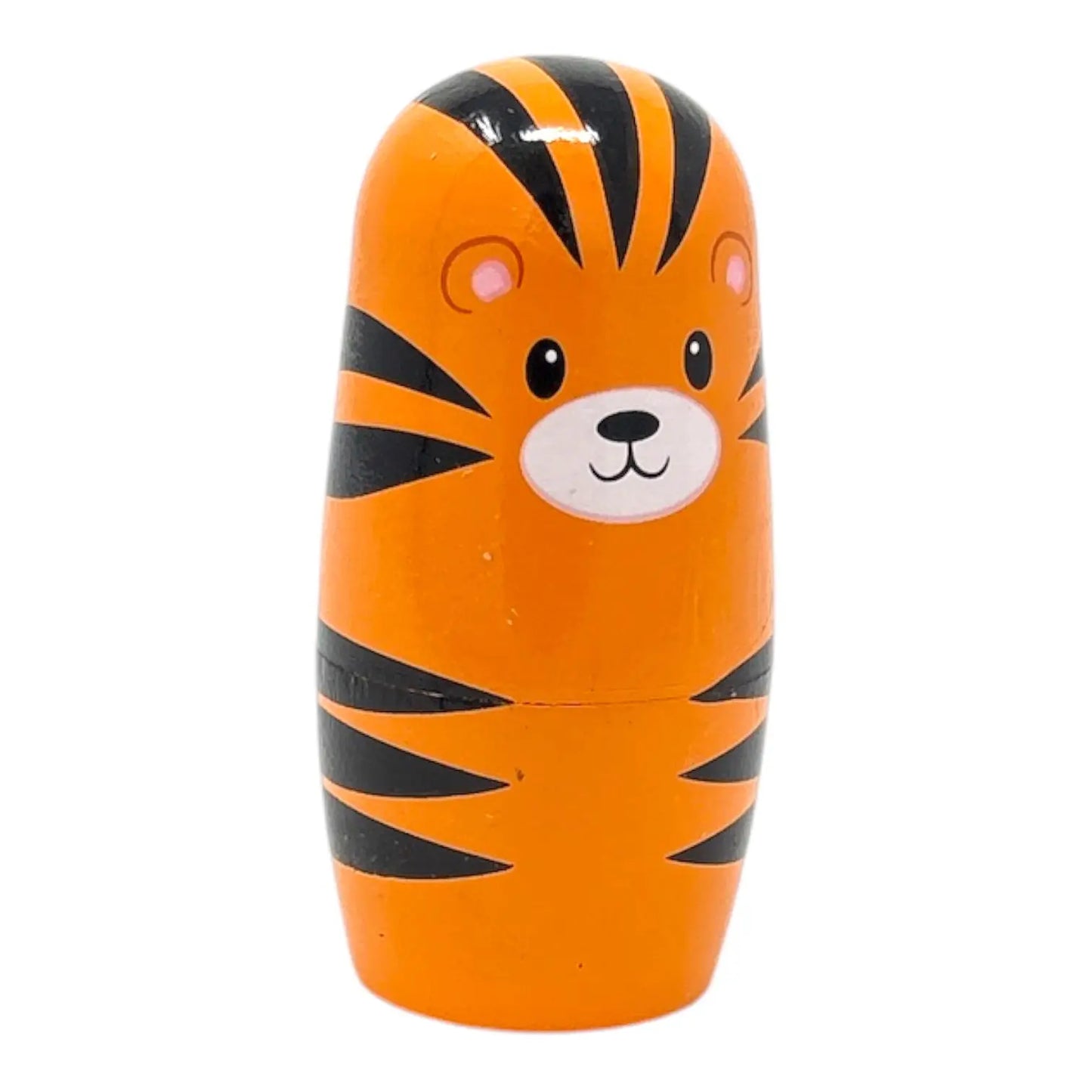 Toy with a tiger design on a white background