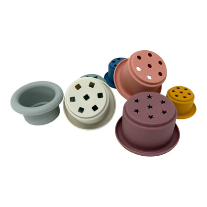 Silicone stacking cups set