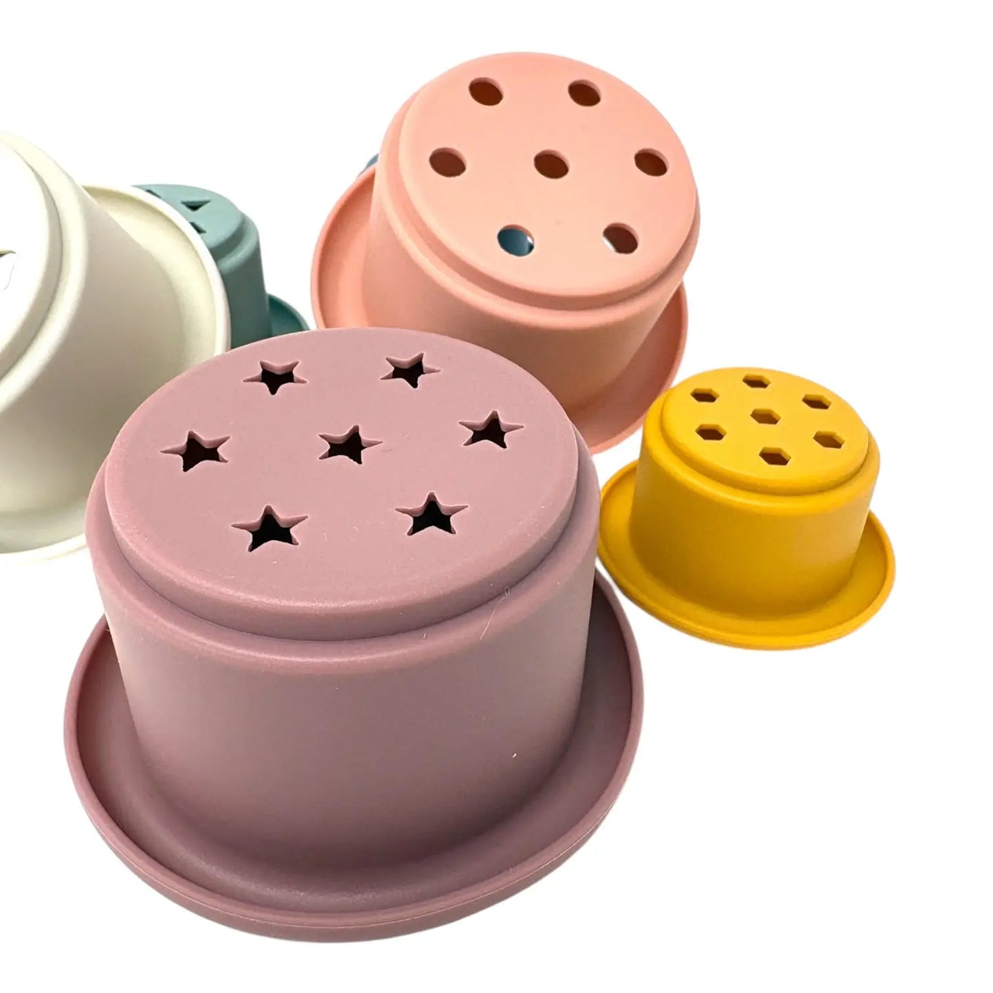 Set of silicone stacking cups
