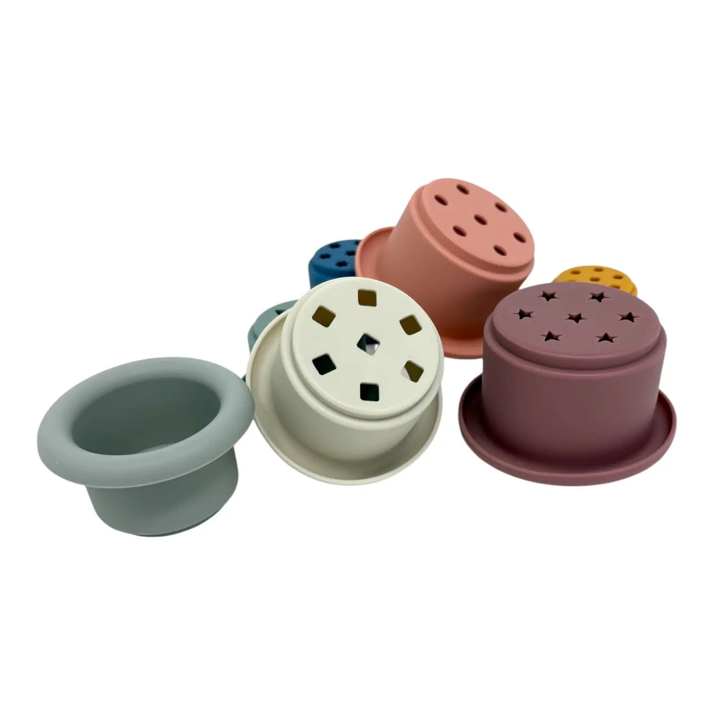 Silicone stacking cups set
