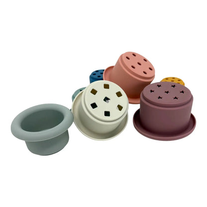 Silicone stacking cups set