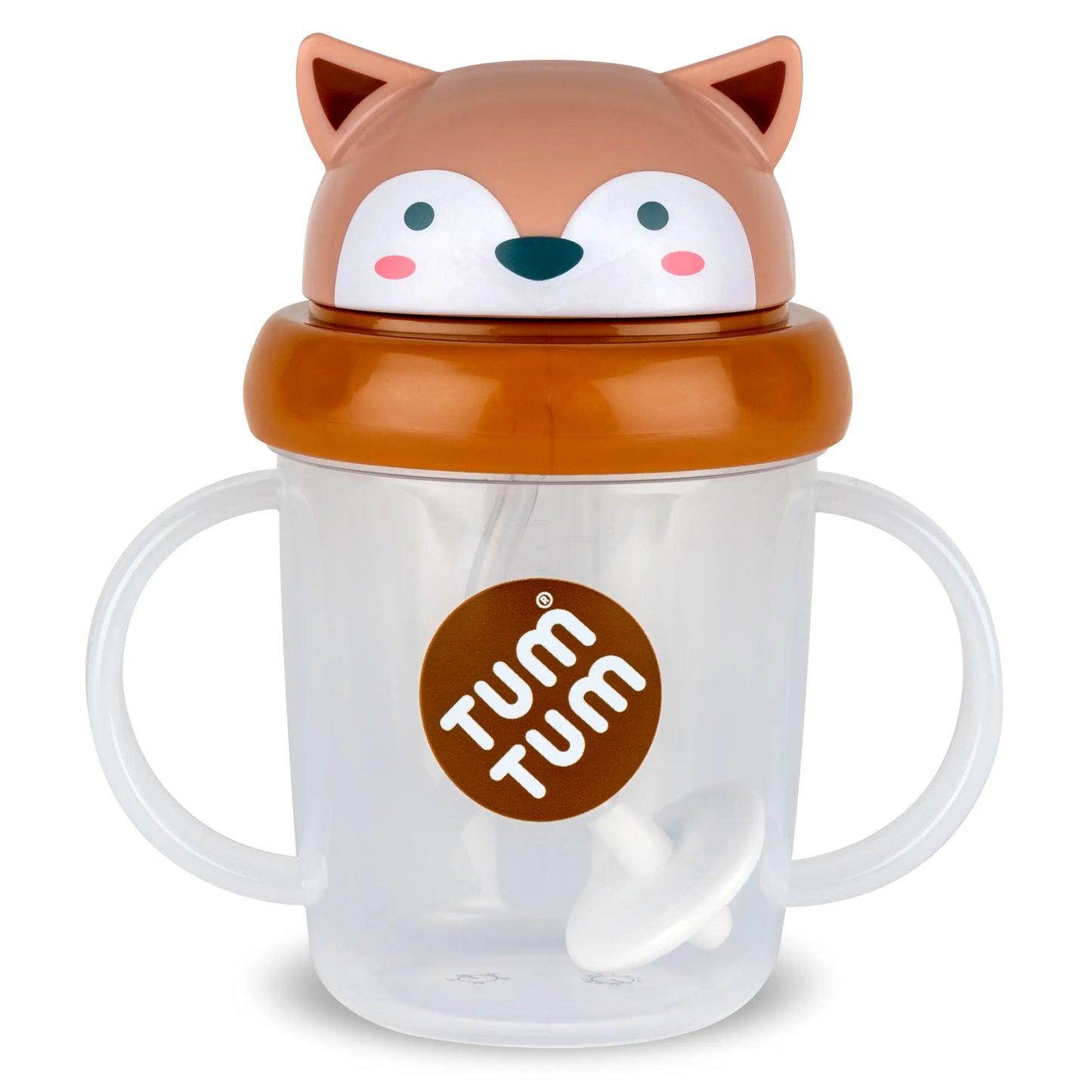 Tippy up cup with fergus fox face