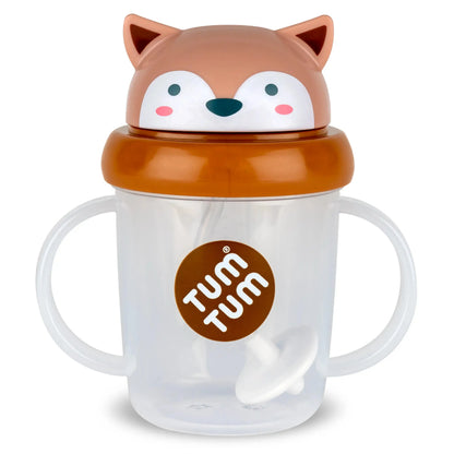 Tippy up cup with fergus fox face